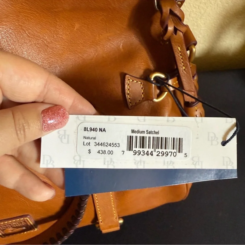 Dooney & Bourke Rich Brown Leather Satchel - Picture 4 of 9